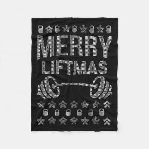 Merry Liftmas Shirt _ Funny Christmas Shirts  Fleece Blanket