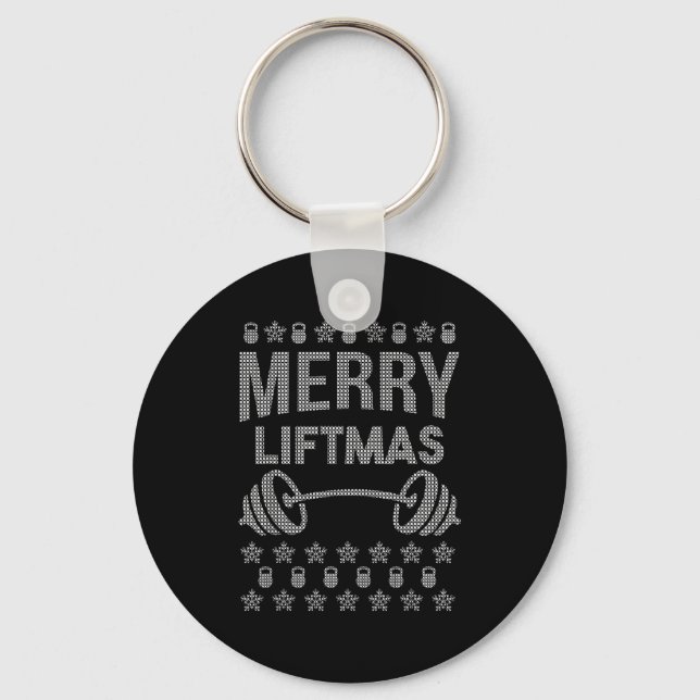Merry Liftmas Shirt _ Funny Christmas Shirts  Key Ring (Front)