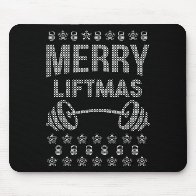 Merry Liftmas Shirt _ Funny Christmas Shirts  Mouse Mat (Front)