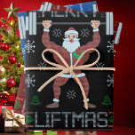 Merry Liftmas Ugly Christmas Gym Workout Wrapping Paper Sheet<br><div class="desc">Funny Merry Liftmas Ugly Christmas Gym Workout gift, </div>