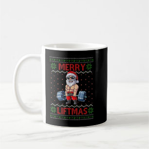 Merry Liftmas Ugly Christmas Santa Claus Gym Worko Coffee Mug