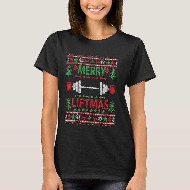 Merry Liftmas Ugly Christmas Sweater Gym Workout (Front)