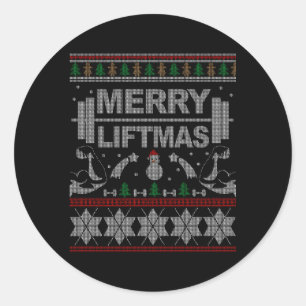Merry Liftmas Ugly For Bodybuilder Classic Round Sticker