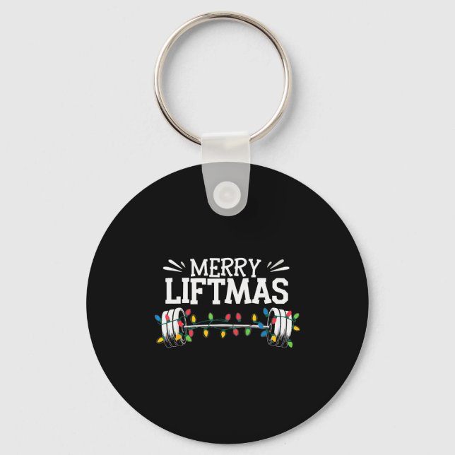Merry Liftmas Weightlifter Fitness  Key Ring (Front)
