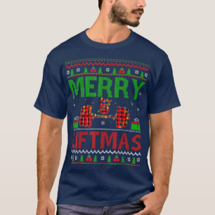 Merry Liftmas Xmas Light Powerlifting Fitness Ugly T-Shirt