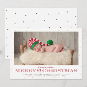 Merry Li'l Christmas Holiday Birth Announcement