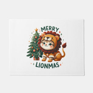Merry Lionmas Classic T-Shirt Doormat