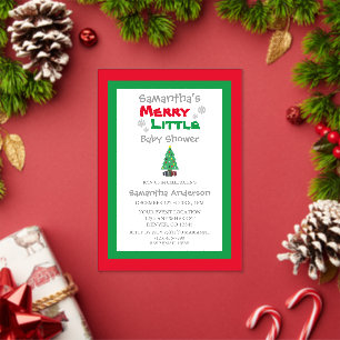 Merry Little Baby Shower Acrylic Invitations