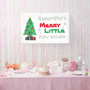 Merry Little Baby Shower Banner