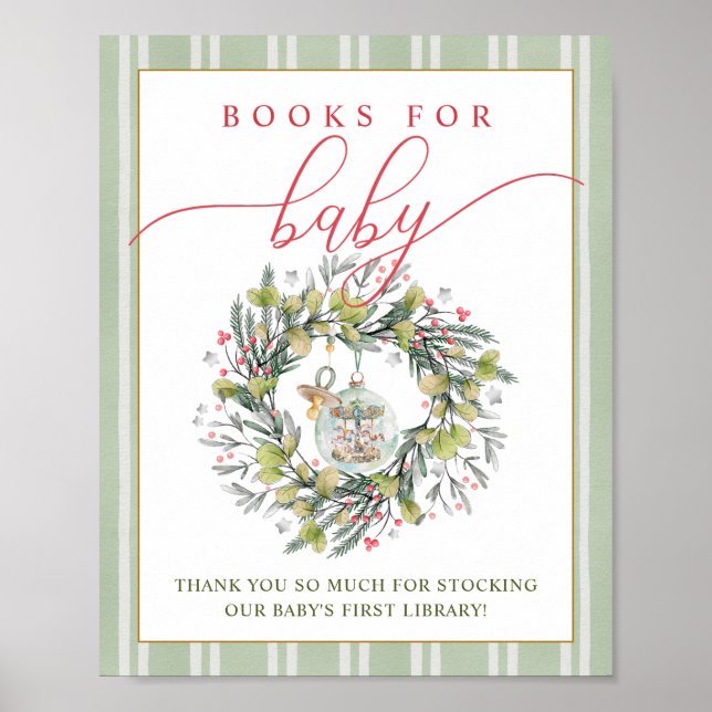 Merry Little Baby Shower Books for Baby Sign (Front)