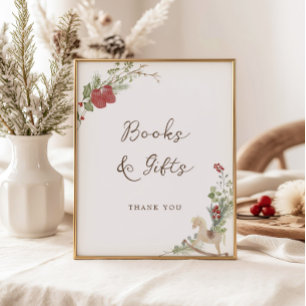 Merry Little Baby Shower Books Gifts Poster