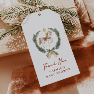 Merry Little Baby Shower Carousel Horse Gift Tags