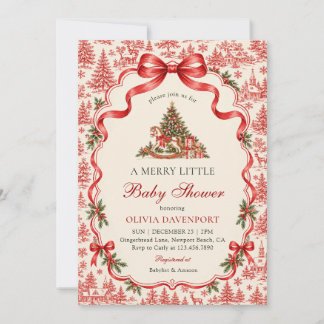 Merry Little Baby Shower Christmas Invitation