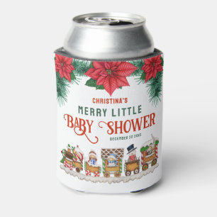 Merry Little Baby Shower Christmas Themed Winter Can Cooler