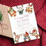 Merry little baby shower Christmas woodland animal Invitation<br><div class="desc">For more advanced customisation of this design,  simply select the "Edit using Design Tool" button above!</div>