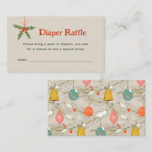Merry Little Baby Shower Diaper Raffle Cards
