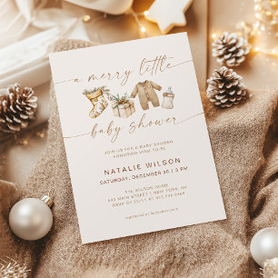 Merry Little Baby Shower Gender Neutral Boho Invitation