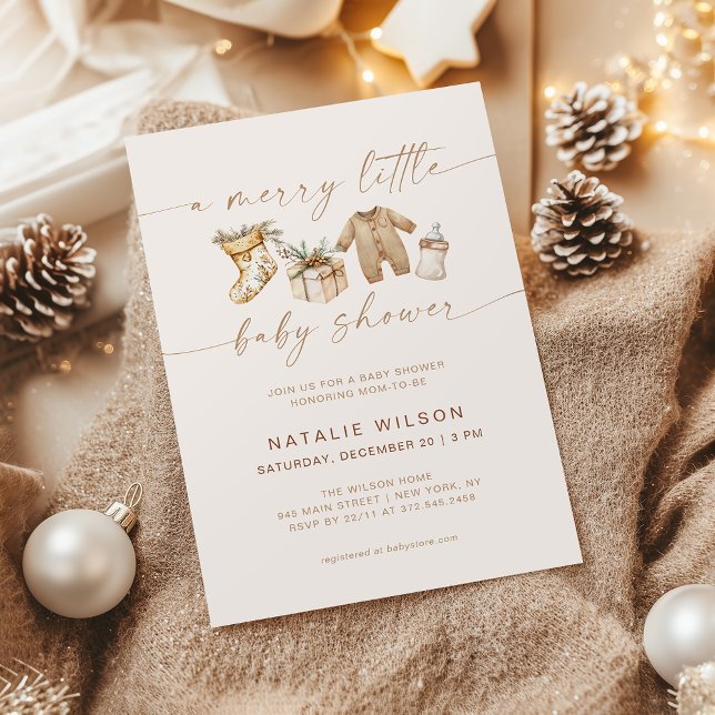 Merry Little Baby Shower Gender Neutral Boho Invitation (Creator Uploaded)