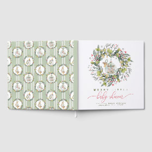 Merry Little Baby Shower Guest Book