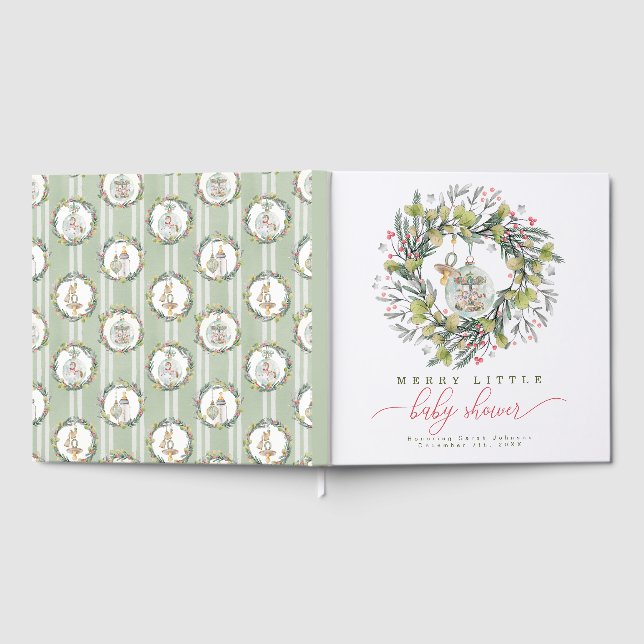 Merry Little Baby Shower Guest Book (Full)