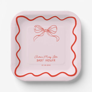 Merry Little Baby Shower Hand Drawn Christmas Paper Plate