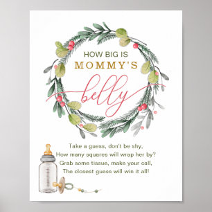 Merry Little Baby Shower How Big Is Mommy’s Belly  Poster