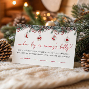 Merry Little Baby Shower How Big Is Mummy’s Belly Enclosure Card