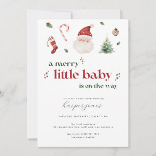 Merry Little Baby Shower Invitation for Christmas