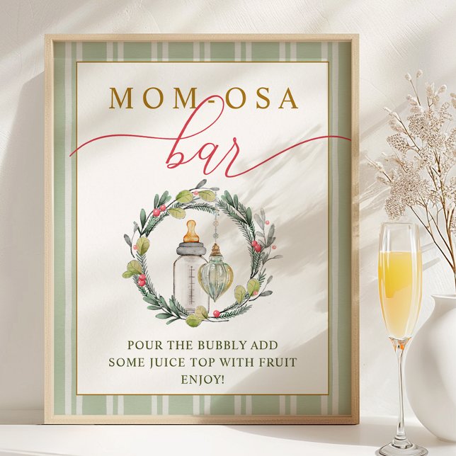 Merry Little Baby Shower Mum-osa Bar Sign (Mom-osa Bar Sign)