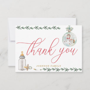 Merry Little Baby Shower Personalized  Thank You Card
