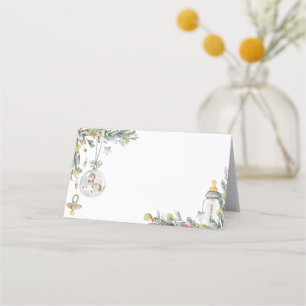 Merry Little Baby Shower Place Card / Food Label