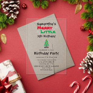 Merry Little Birthday Acrylic Invitations
