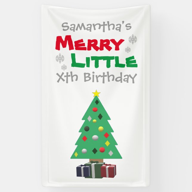 Merry Little Birthday Banner (Vertical)