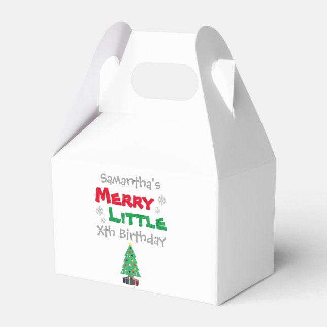 Merry Little Birthday Favour Box (Front Side)