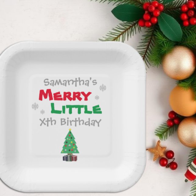 Merry Little Birthday Paper Plate (Creator Uploaded)
