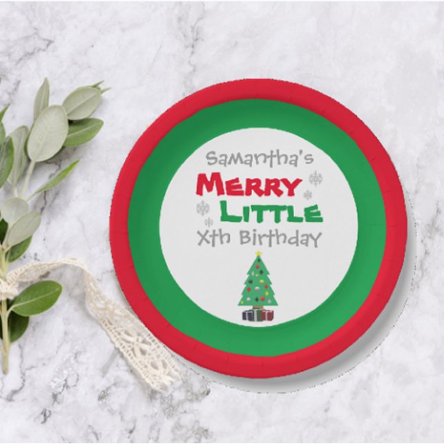 Merry Little Birthday Paper Plate (Creator Uploaded)