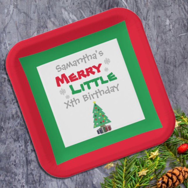 Merry Little Birthday Paper Plate (Creator Uploaded)