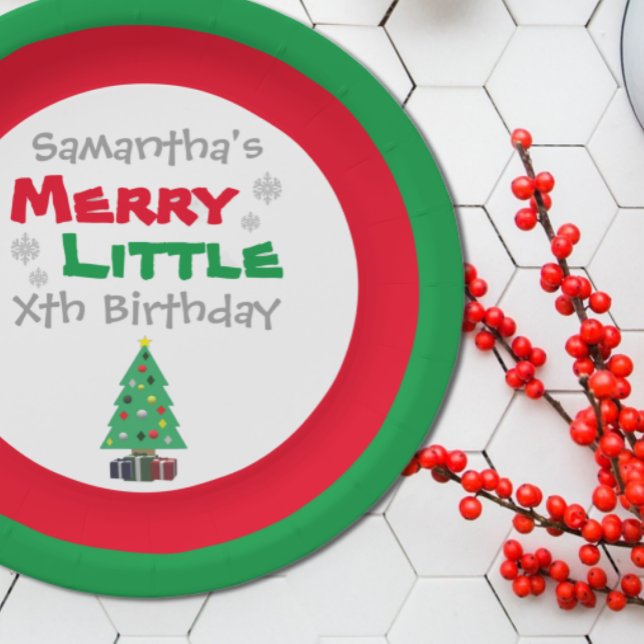 Merry Little Birthday Paper Plate (Creator Uploaded)