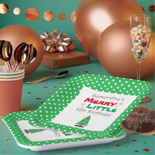 Merry Little Birthday Paper Plate (Multi)