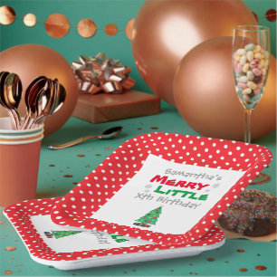 Merry Little Birthday Paper Plate