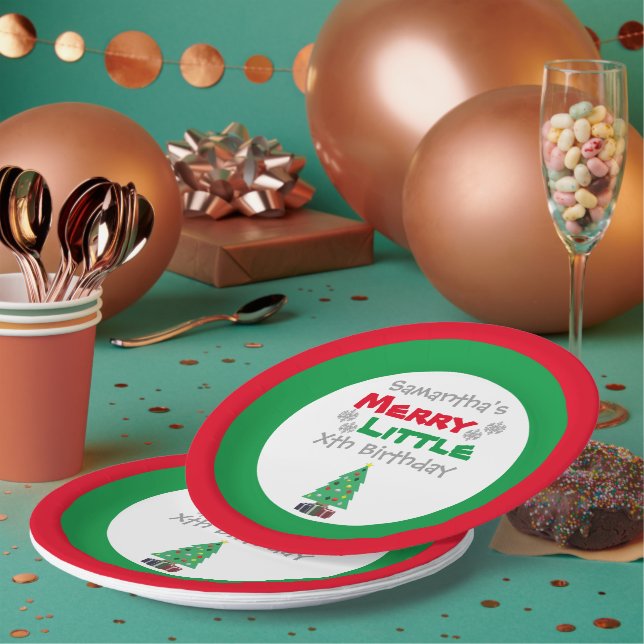Merry Little Birthday Paper Plates (Multi)