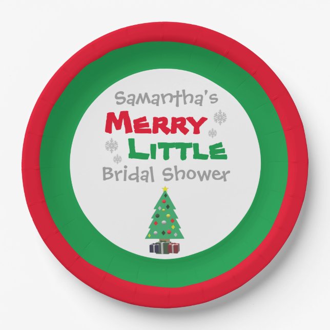 Merry Little Bridal Shower Paper Plate (Front)