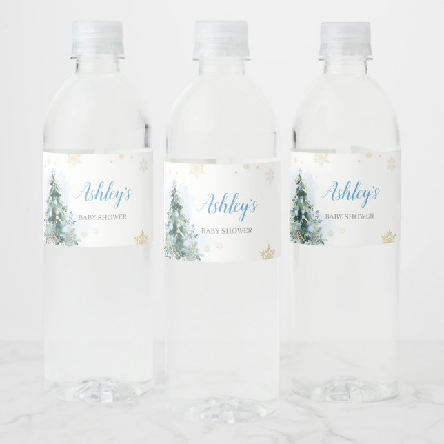 Merry Little Bundle of Joy Baby Shower  Water Bottle Label (Bottles)
