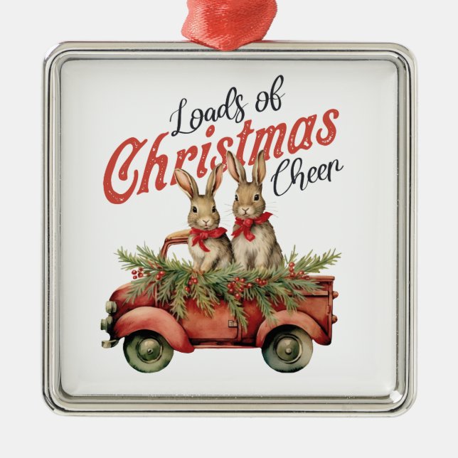 Merry Little Bunnies Metal Tree Decoration (Front)