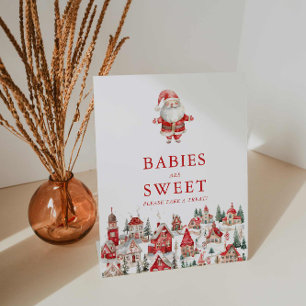 Merry Little Christmas Babies are Sweet Pedestal Sign
