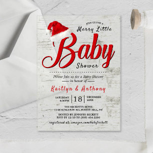 Merry Little Christmas Baby Shower Acrylic Invitations