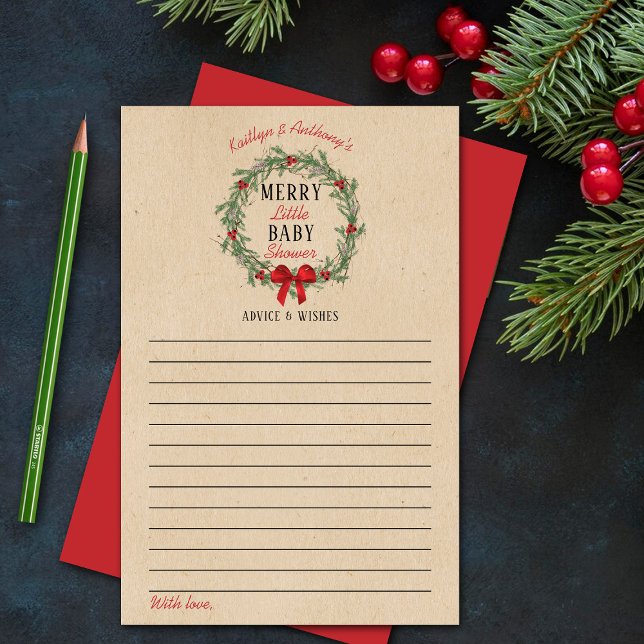 Merry Little Christmas Baby Shower Advice & Wishes (Creator Uploaded)