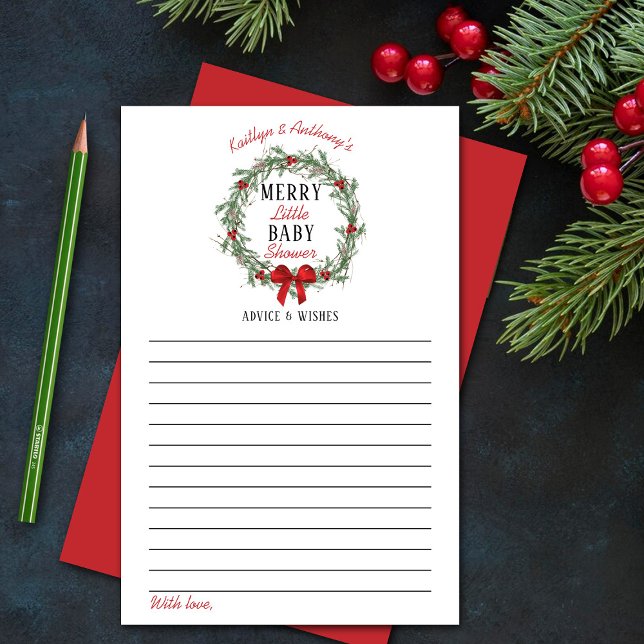 Merry Little Christmas Baby Shower Advice & Wishes (Creator Uploaded)