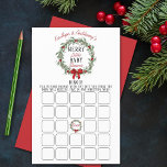 Merry Little Christmas Baby Shower Bingo Game<br><div class="desc">These bingo cards are perfect for anyone having a baby shower this Christmas time. Simply include these bingo cards when you send out your matching baby shower invitations, your guests can then fill out each square with any gift they think the baby will receive at the shower, five in any...</div>