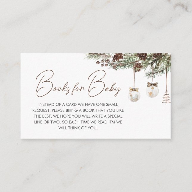 Merry Little Christmas Baby Shower Books for Baby Enclosure Card (Front)